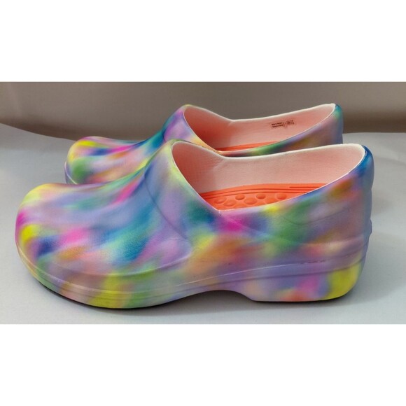 Crocs Shoes Womens 10 Work Neria Pro II Graphic Paint Brushed Blur Tie Dye Clogs - Picture 3 of 8